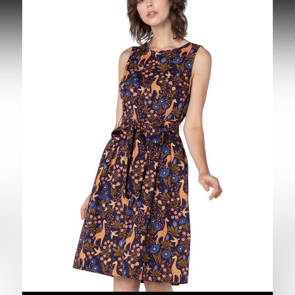 Modcloth Princess Highway Giraffe and Floral Print Dress